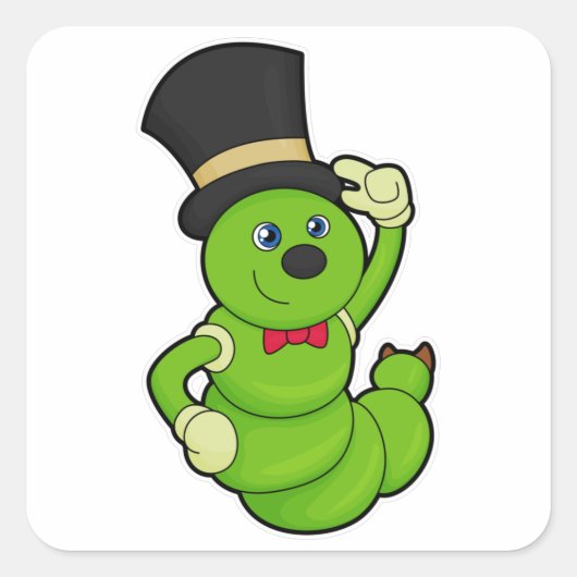 Caterpijler als groep met Pet Vierkante Sticker (Voorkant)