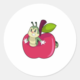 Caterpijler Apple Ronde Sticker