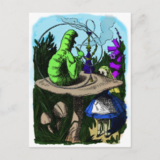 Caterpijler Colorized Alice in Wonderland Briefkaart