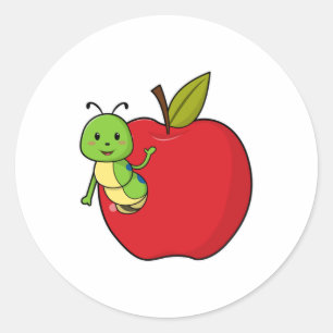 Caterpijler van Apple Ronde Sticker