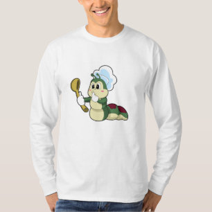 Caterpilaar als Chef met Wooden lepel T-shirt