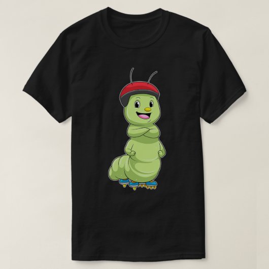 Caterpilaar als gealigneerd skater met Rollerschaa T-shirt (Design voorkant)