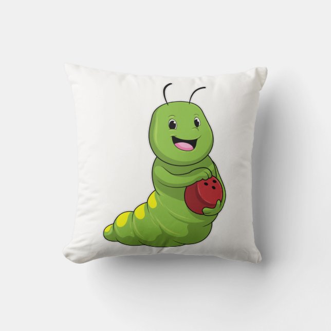 Caterpilaar bij Bowling met Bowling ball Kussen (Voorkant)