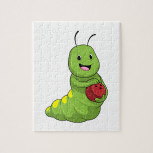 Caterpilaar bij Bowling met Bowling ball Legpuzzel