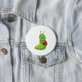 Caterpilaar bij Bowling met Bowling ball Ronde Button 7,6 Cm (In situ)