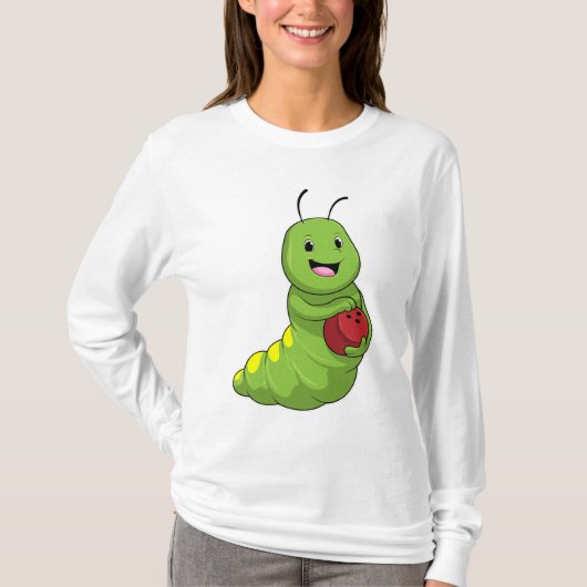 Caterpilaar bij Bowling met Bowling ball T-shirt (Voorkant)