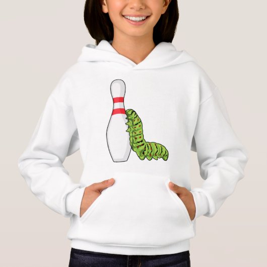 Caterpilaar bij Bowling met Bowling pin (Voorkant)