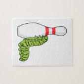Caterpilaar bij Bowling met Bowling pin Legpuzzel (Horizontaal)