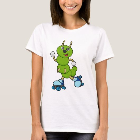 Caterpilaar bij gealigneerde schaatsen met rollers t-shirt (Voorkant)