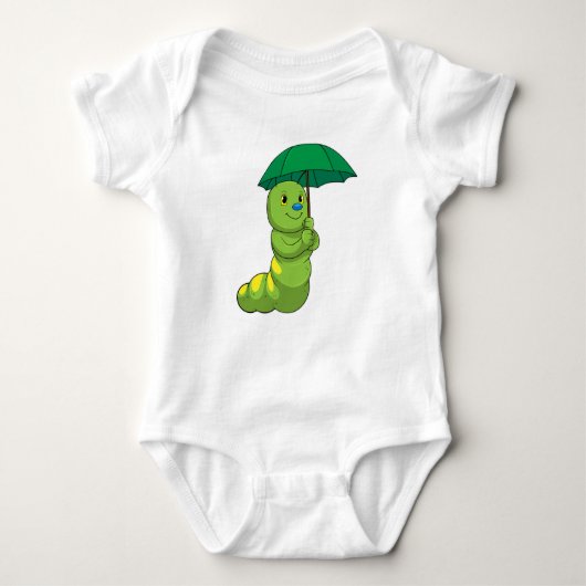 Caterpilaar bij Raining met Umbrella Romper (Voorkant)