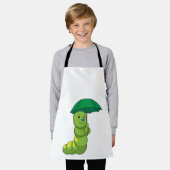 Caterpilaar bij Raining met Umbrella Schort (Gedragen)