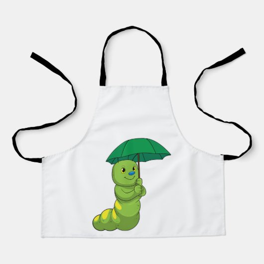 Caterpilaar bij Raining met Umbrella Schort (Voorkant)