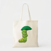 Caterpilaar bij Raining met Umbrella Tote Bag (Voorkant)