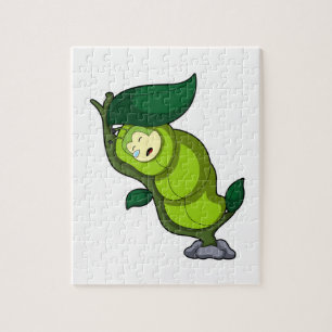 Caterpilaar bij slaapstand met lef legpuzzel