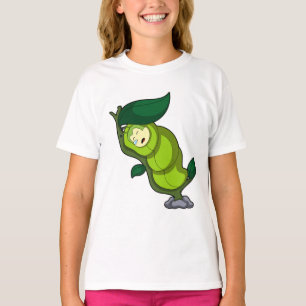 Caterpilaar bij slaapstand met lef t-shirt