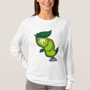 Caterpilaar bij slaapstand met lef t-shirt