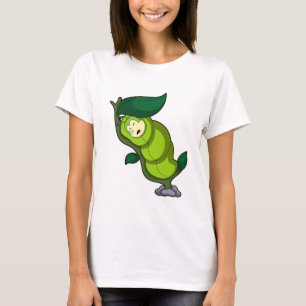 Caterpilaar bij slaapstand met lef t-shirt
