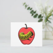 Caterpilaar met Apple Briefkaart (Staand voorkant)