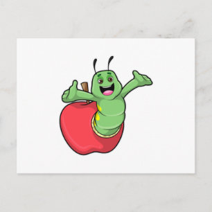 Caterpilaar met Apple Briefkaart