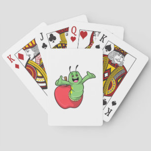 Caterpilaar met Apple Pokerkaarten
