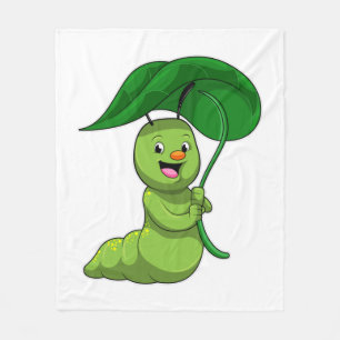 Caterpilaar met leder als parasol fleece deken