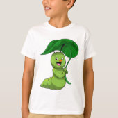 Caterpilaar met leder als parasol t-shirt (Voorkant)