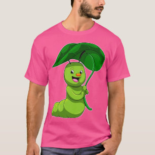 Caterpilaar met leder als parasol t-shirt