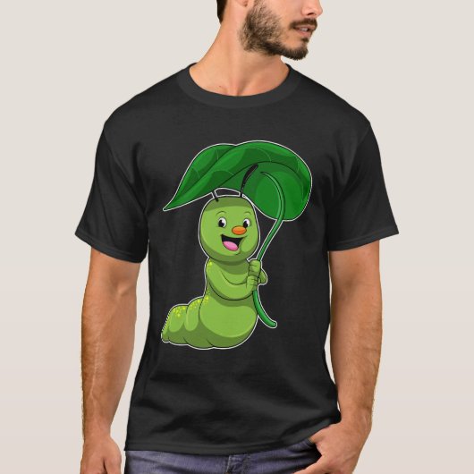 Caterpilaar met leder als parasol t-shirt (Voorkant)