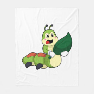 Caterpilaar met leder fleece deken