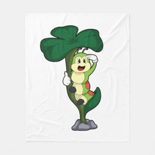 Caterpilaar met leder fleece deken