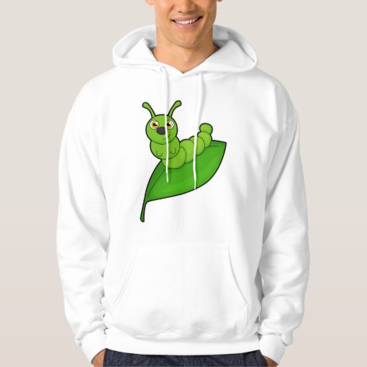 Caterpilaar met leder hoodie (Voorkant)