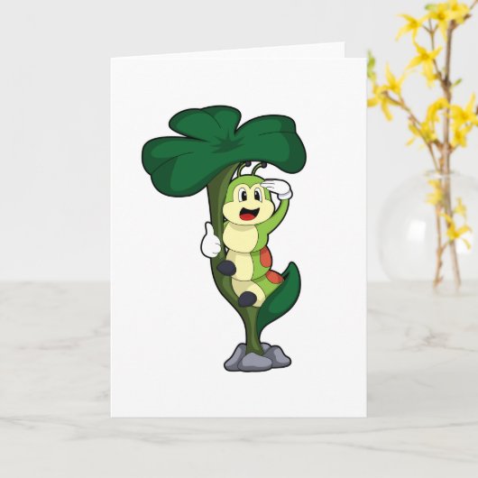 Caterpilaar met leder kaart (Gele Bloem)