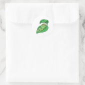 Caterpilaar met leder ronde sticker (Tas)