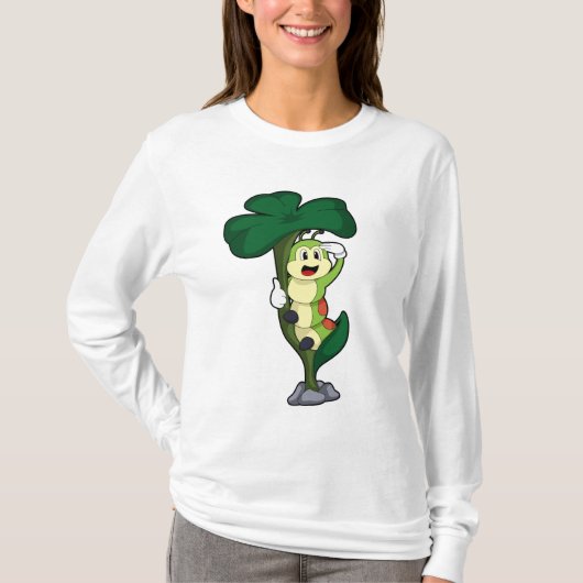 Caterpilaar met leder t-shirt (Voorkant)