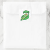 Caterpilaar met leder vierkante sticker (Tas)