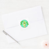 Caterpilaar met leder vierkante sticker (Envelop)