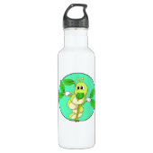 Caterpilaar met leder waterfles  (Voorkant)