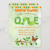 Caterpillar 1er Invitation anniversaire (Devant / Derrière)