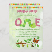 Caterpillar 1er Invitation anniversaire (Devant / Derrière)