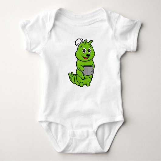 Caterpillar as Cook with Cooking pot Romper (Voorkant)