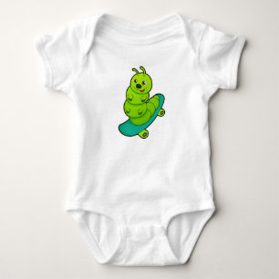 Caterpillar as Skater with Skateboard Romper