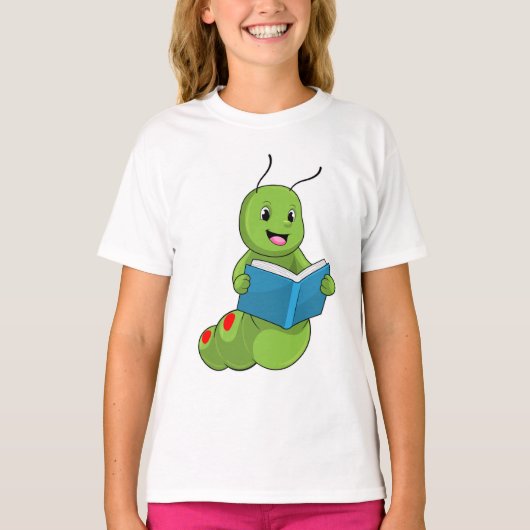 Caterpillar at Reading with Book T-shirt (Voorkant)