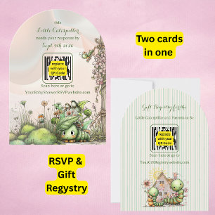 Caterpillar Baby Shower QR Code RSVP/Cadeau Regist Kaart