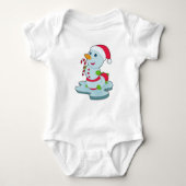 Caterpillar Christmas Candy Cane Romper (Voorkant)