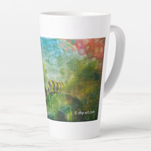 Caterpillar en Fleurs Latte Mug (Angle droit)