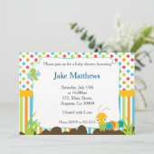 Caterpillar Invitation Baby Boy Shower Bugs (Debout devant)