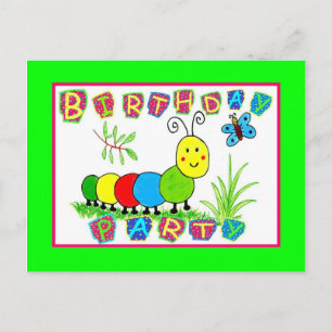 Caterpillar invitations anniversaire catpillar fêt