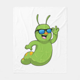 Caterpillar with Sunglasses Fleece Deken