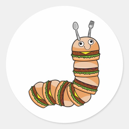 Caterstyle as Cheeseburger with Beef & Salad Ronde Sticker (Voorkant)