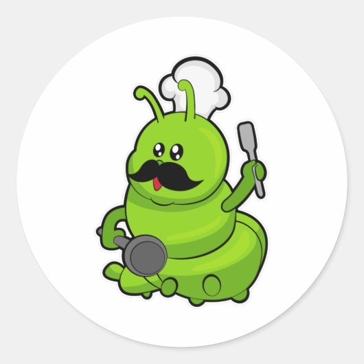 Caterstyle as Cook with Mustache Ronde Sticker (Voorkant)